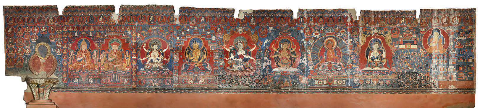 Scanned image of the east wall mural of the White Hall at Tholing Monastery, Ngari Prefecture, Tibet.
